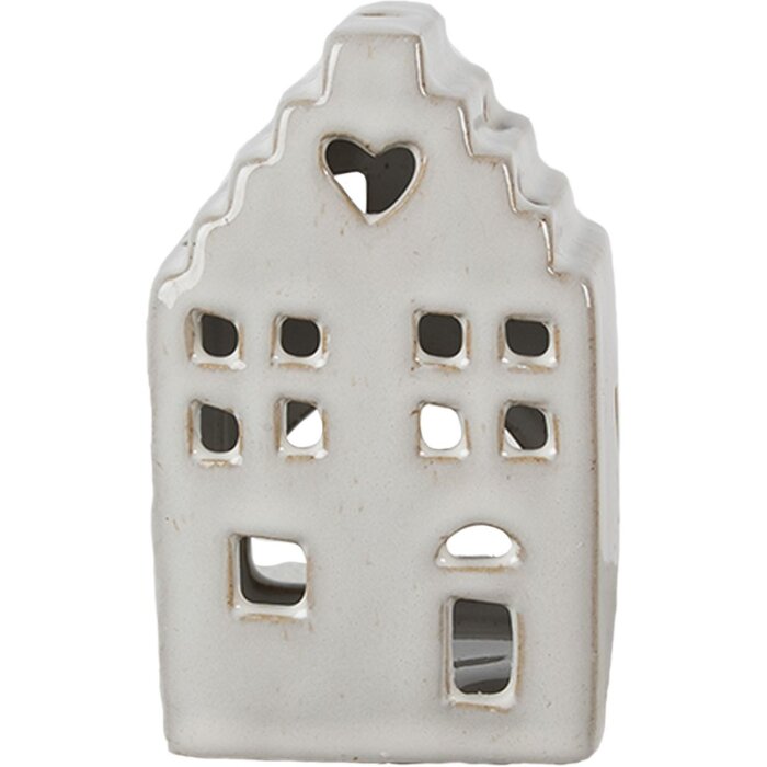 Clayre & Eef 6CE1588S Porte-bougie à chauffe-plat Noël Petite maison Beige 7x6x11 cm