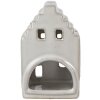 Clayre & Eef 6CE1588S Porte-bougie à chauffe-plat Noël Petite maison Beige 7x6x11 cm