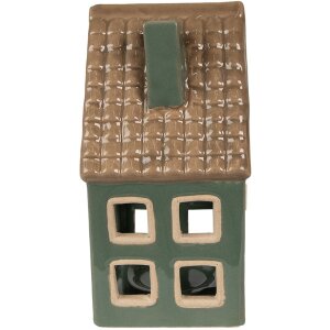 Clayre & Eef 6CE1601 Chandelier Noël Petite maison Vert Marron 9x8x15 cm