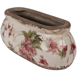 Clayre & Eef 6CE1603S Pot de fleurs pour lintérieur Rose Beige 18x7x7 cm