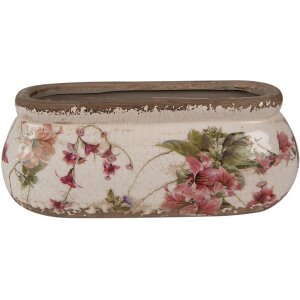 Clayre & Eef 6CE1603S Pot de fleurs pour lintérieur Rose Beige 18x7x7 cm