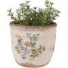 Clayre & Eef 6CE1607S Pot de fleurs pour intérieur Beige Jaune Ø 13x11 cm