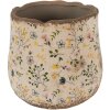 Clayre & Eef 6CE1610L Pot de fleurs pour intérieur Beige Jaune Ø 21x19 cm