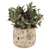 Clayre & Eef 6CE1610S Pot de fleurs pour intérieur Beige Jaune Ø 14x12 cm