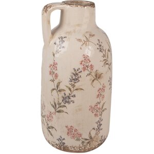 Clayre & Eef 6CE1614 Pichet décoratif Beige Rose Ø 13x25 cm style campagnard