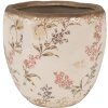 Clayre & Eef 6CE1615M Pot de fleurs Beige Rose Céramique Ø 14x14 cm