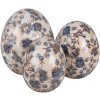 Clayre & Eef 6CE1620S Œuf décoratif Beige Bleu Ø 9x12 cm Céramique style rustique