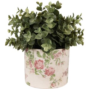 Clayre & Eef 6CE1623S Pot de fleurs pour intérieur Beige Rose Ø 12x10 cm