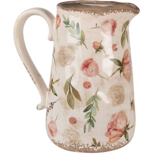 Clayre & Eef 6CE1624L Pichet décoratif Beige Rose 21x15x23 cm