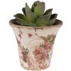 Clayre & Eef 6CE1627M Pot de fleurs pour intérieur Beige Rose Ø 13x11 cm