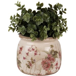 Clayre & Eef 6CE1628M Pot de fleurs intérieur Beige Rose Ø 16x13 cm