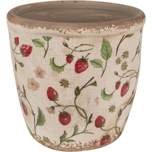 Clayre & Eef 6CE1631L Pot de fleurs beige rouge...