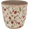 Clayre & Eef 6CE1631L Pot de fleurs beige rouge Ø 16x16 cm style rustique