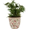 Clayre & Eef 6CE1631L Pot de fleurs beige rouge Ø 16x16 cm style rustique