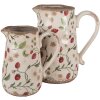 Clayre & Eef 6CE1633L Pichet décoratif Beige Rouge Céramique 21x15x23 cm style rustique