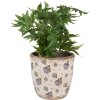 Clayre & Eef 6CE1638L Pot de fleurs pour intérieur Beige Bleu Ø 16x16 cm