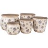 Clayre & Eef 6CE1638L Pot de fleurs pour intérieur Beige Bleu Ø 16x16 cm