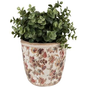 Clayre & Eef 6CE1649M Pot de fleurs pour intérieur Beige Rose Ø 14x13 cm