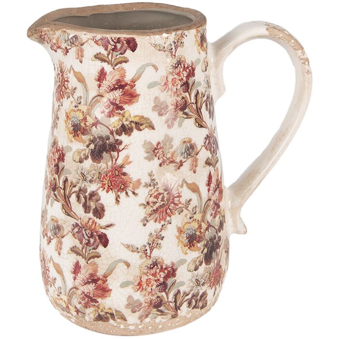 Clayre & Eef 6CE1651M Pichet décoratif Beige Rose 16x12x18 cm