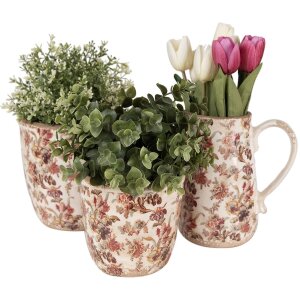 Clayre & Eef 6CE1651M Pichet décoratif Beige Rose 16x12x18 cm