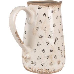 Clayre & Eef 6CE1654M Pichet décoratif Beige Noir 16x12x18 cm