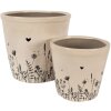 Clayre & Eef 6CEFAF0001M Pot de fleurs pour intérieur Beige, Noir Ø 15x14 cm