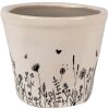 Clayre & Eef 6CEFAF0001S Pot de fleurs pour intérieur Beige, Noir Ø 12x11 cm