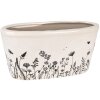 Clayre & Eef 6CEFAF0003M Pot de fleurs pour intérieur Beige Noir 23x11x11 cm