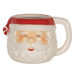 Clayre & Eef 6CEMU0133 Mug Blanc Rouge 15x11x9 cm -...