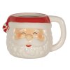 Clayre & Eef 6CEMU0133 Mug Blanc Rouge 15x11x9 cm - 450 ml Mug de Noël