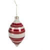 Clayre & Eef 6GL4330 Boule de Noël rouge blanc Ø 8x15 cm