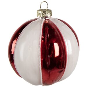 Clayre & Eef 6GL4336 Boule de Noël rouge blanc...