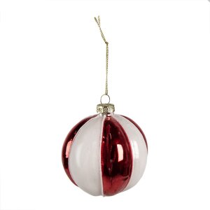 Clayre & Eef 6GL4336 Boule de Noël rouge blanc...