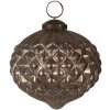 Clayre & Eef 6GL4367M Boule de Noël Grise Ø 10x10 cm