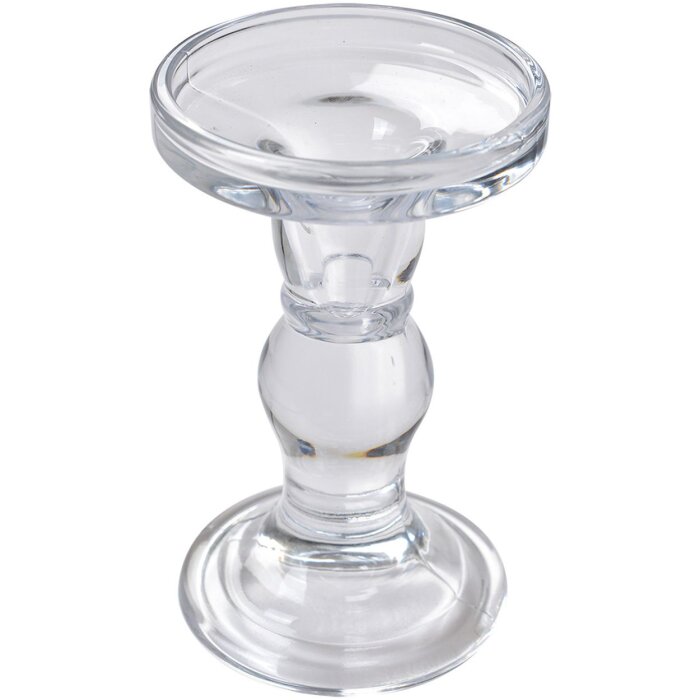 Clayre & Eef 6GL4403 Bougeoir Couronne Transparent Ø 8x14 cm