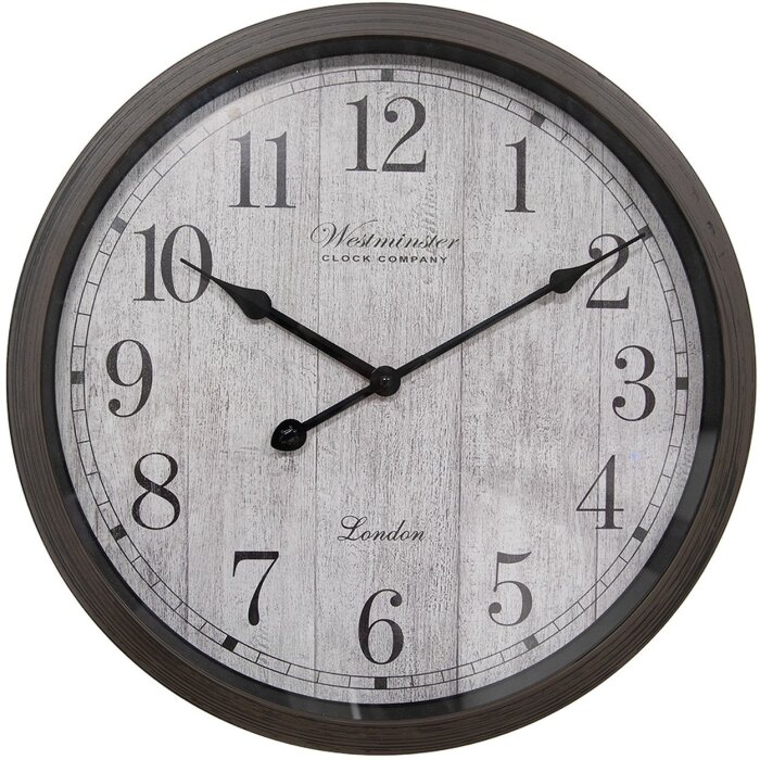 Clayre & Eef 6KL0811 Horloge murale Marron Gris Ø 40x4 cm - 1xAA
