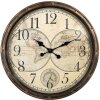 Clayre & Eef 6KL0813 Horloge murale Marron Beige Ø 50x5 cm - 1xAA