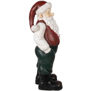Clayre & Eef 6PR3914 Père Noël Décoration Rouge Blanc 26x25x51 cm style rustique