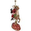 Décoration de Noël Image fixe Père Noël sur renne rouge, brun 29x14x46 cm