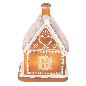 Clayre & Eef 6PR3974 Décoration Maison avec LED Marron 13x13x18 cm- 3xAAA