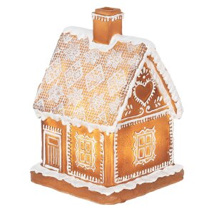 Clayre & Eef 6PR3974 Décoration Maison avec LED Marron 13x13x18 cm- 3xAAA