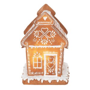 Clayre & Eef 6PR3975 Décoration Maison avec LED Marron 15x12x17 cm- 3xAAA