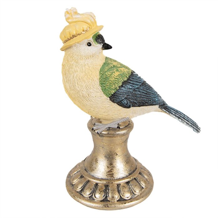 Clayre & Eef 6PR3992 Décoration oiseau bleu 8x13x17 cm
