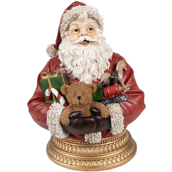 Clayre & Eef 6PR4908 Décoration de Noël statue de Père Noël rouge 22x18x29 cm