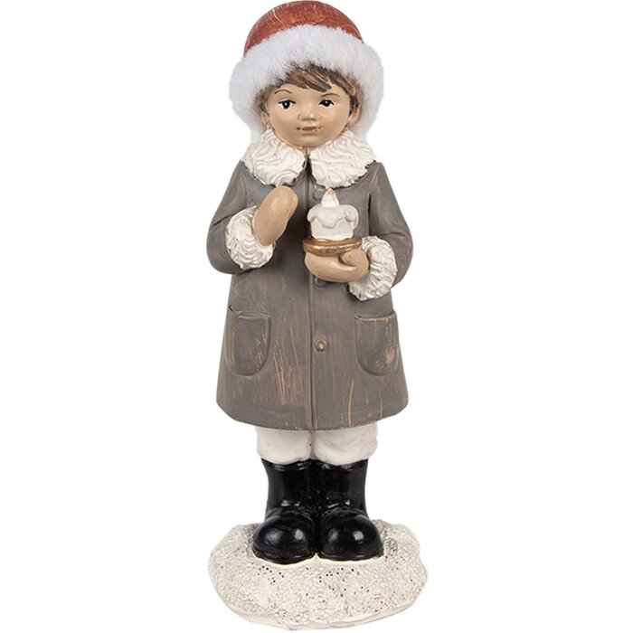 Clayre & Eef 6PR4949 Décorations de Noël Enfant gris, blanc 6x6x14 cm