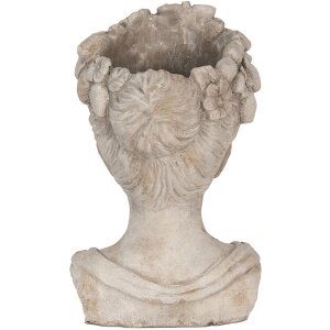 Clayre & Eef 6TE0492 Pot de fleurs pour intérieur Gris 22x21x35 cm Tête de femme