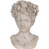 Clayre & Eef 6TE0492 Pot de fleurs pour intérieur Gris 22x21x35 cm Tête de femme