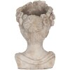 Clayre & Eef 6TE0492 Pot de fleurs pour intérieur Gris 22x21x35 cm Tête de femme