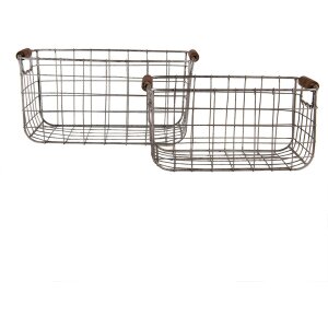 Clayre & Eef 6Y5400 Paniers (set de 2) Gris Marron...