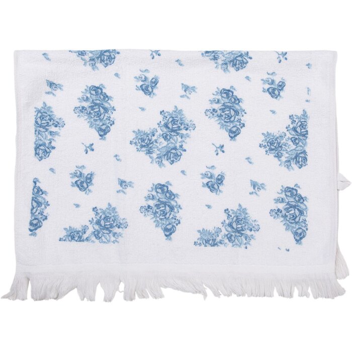 Clayre & Eef CTBRB Serviette dinvité Blanc Bleu 40x66 cm